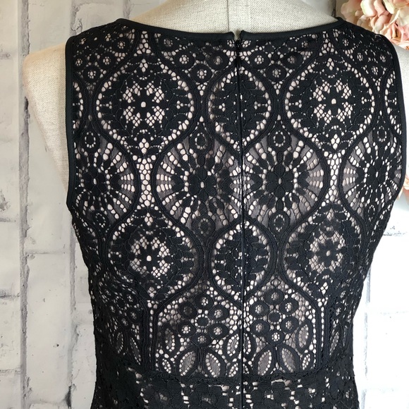 Loft black crochet lace sheath career wedding dres - Picture 7 of 10